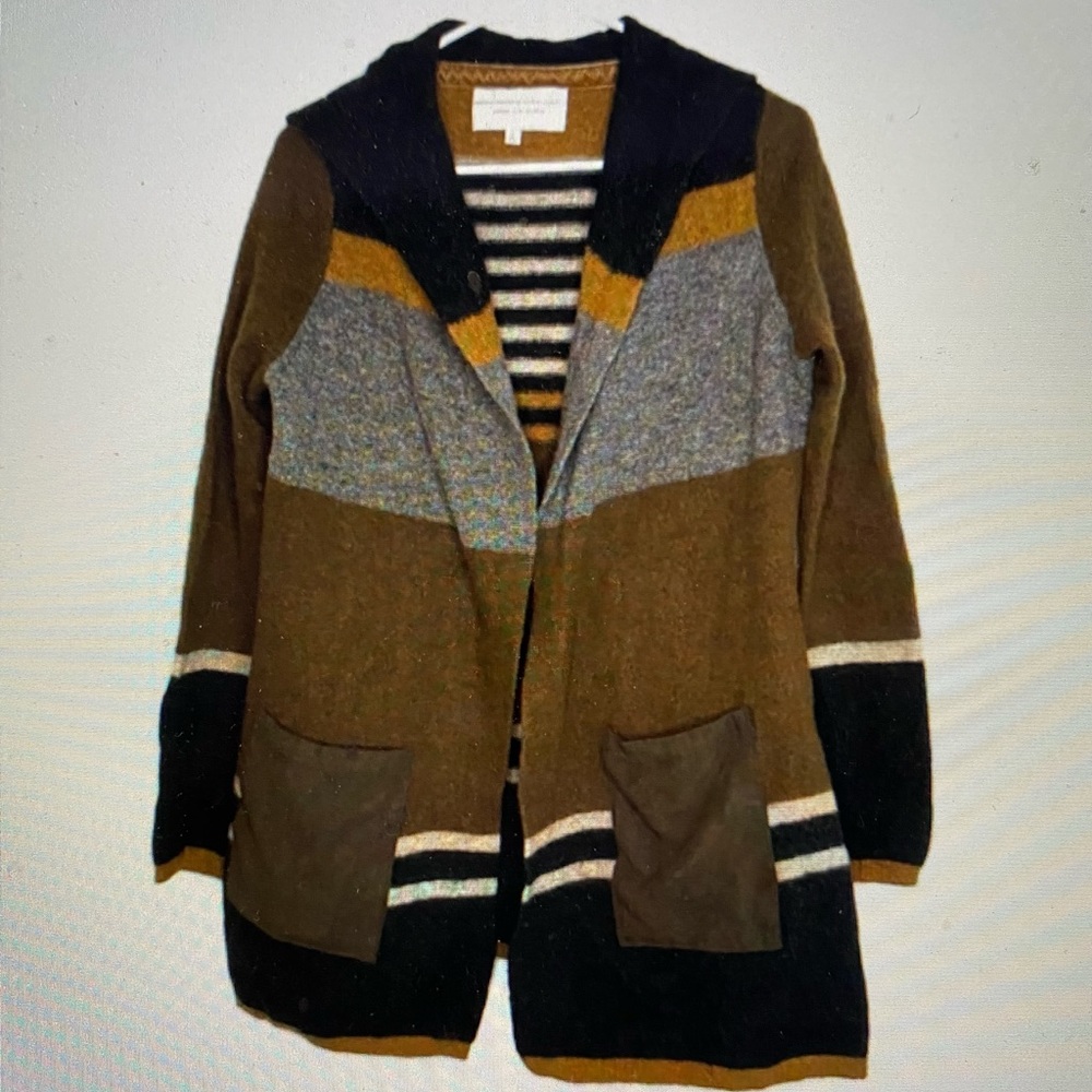 Angel of the North Mixed Stripe Wool Cardigan RARE